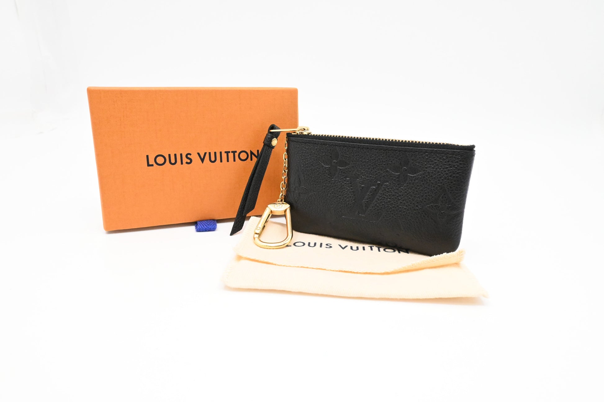 Louis Vuitton Pochette Cles Monogram Empreinte Leather Black Wallet Case