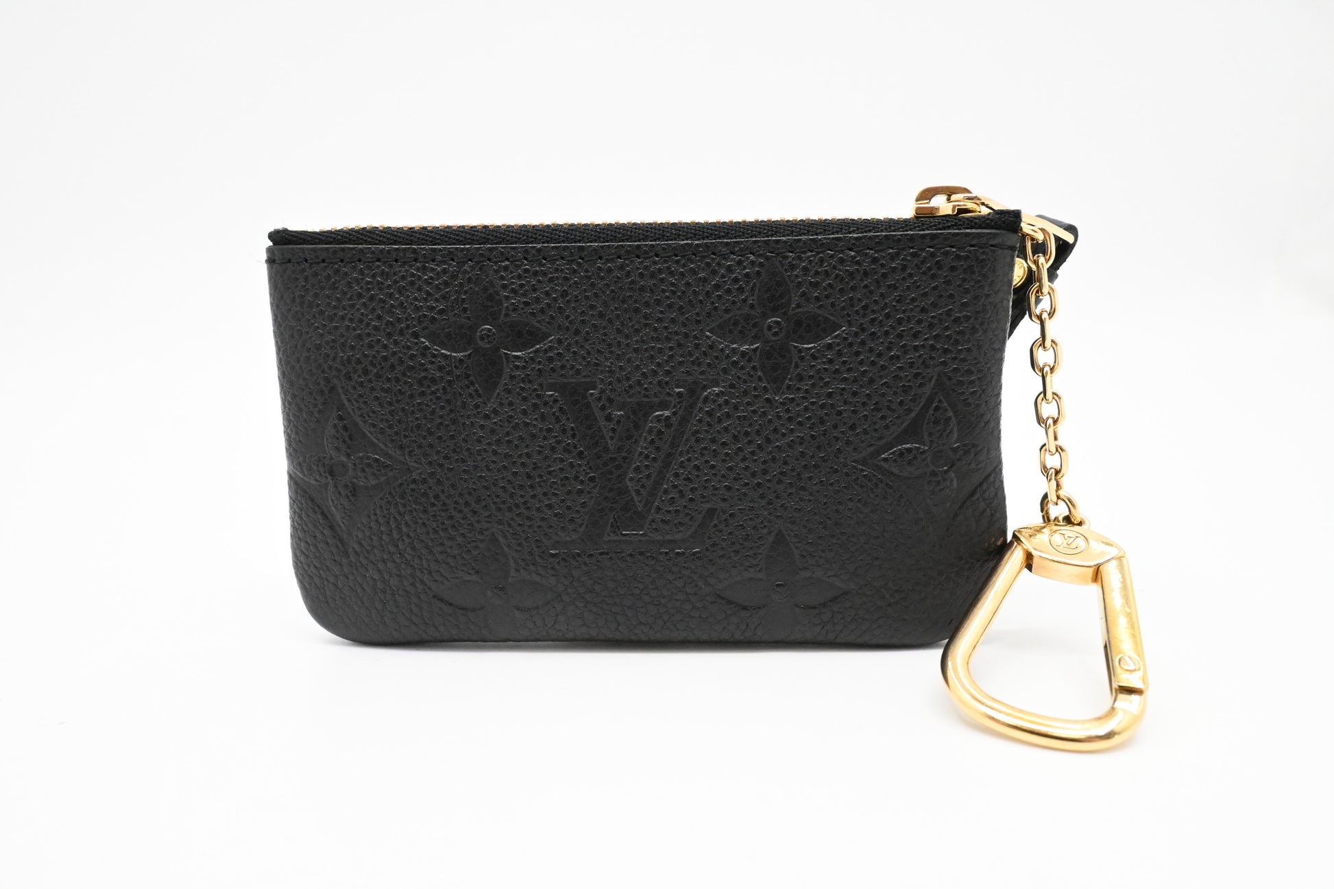 Louis Vuitton Pochette Cles Monogram Empreinte Leather Black Wallet Case