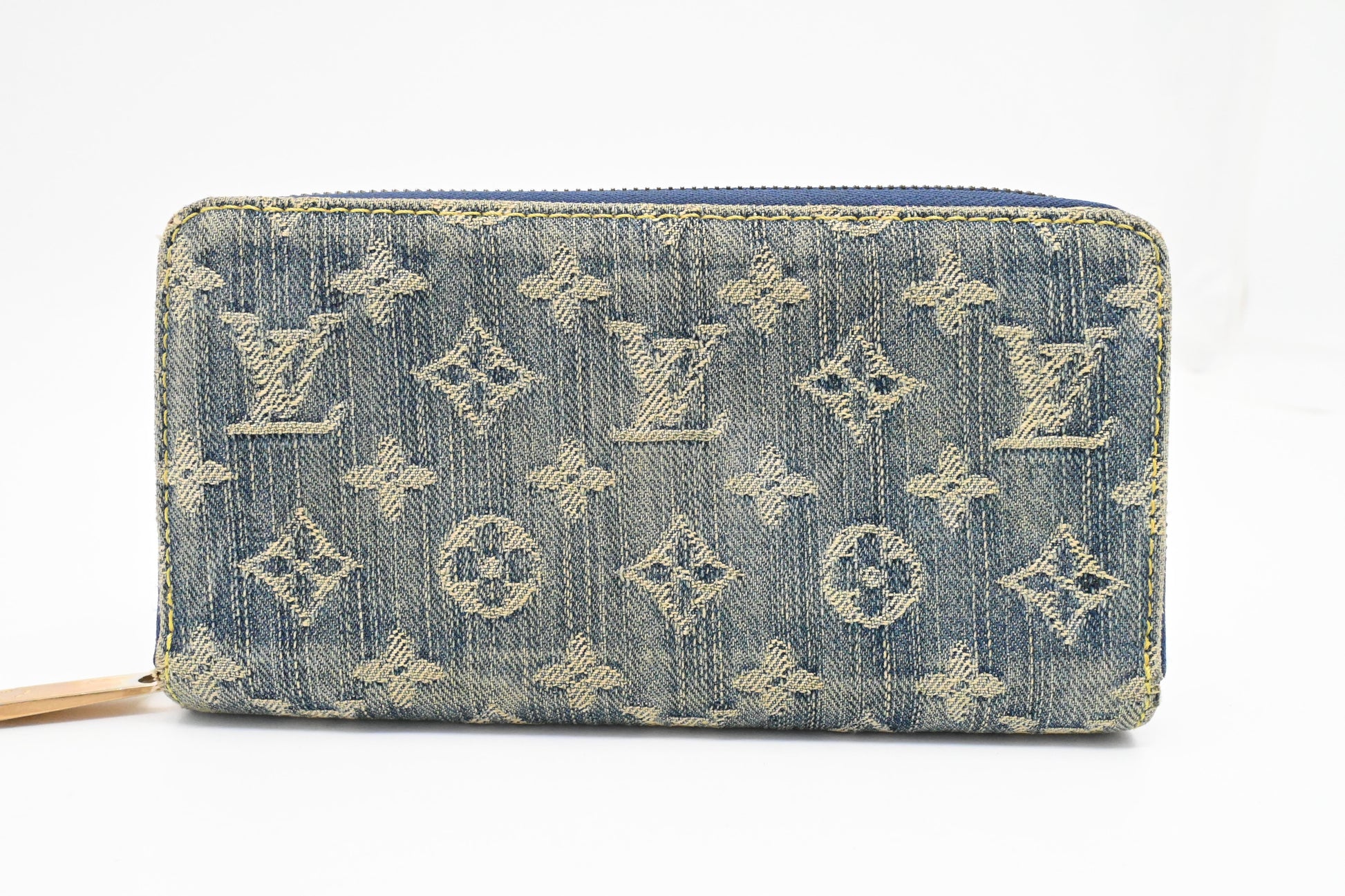 Louis Vuitton Long Zippy Monogram Denim Wallet Case Denim 1