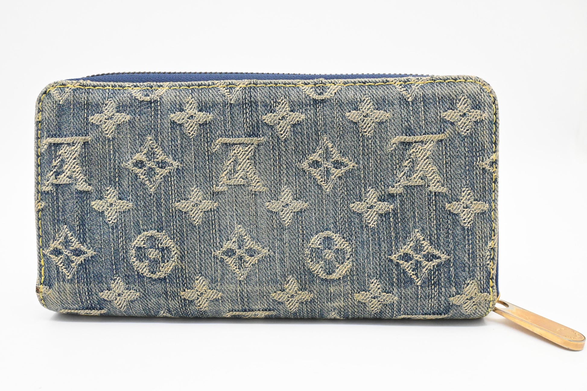 Louis Vuitton Long Zippy Monogram Denim Wallet Case Denim 1