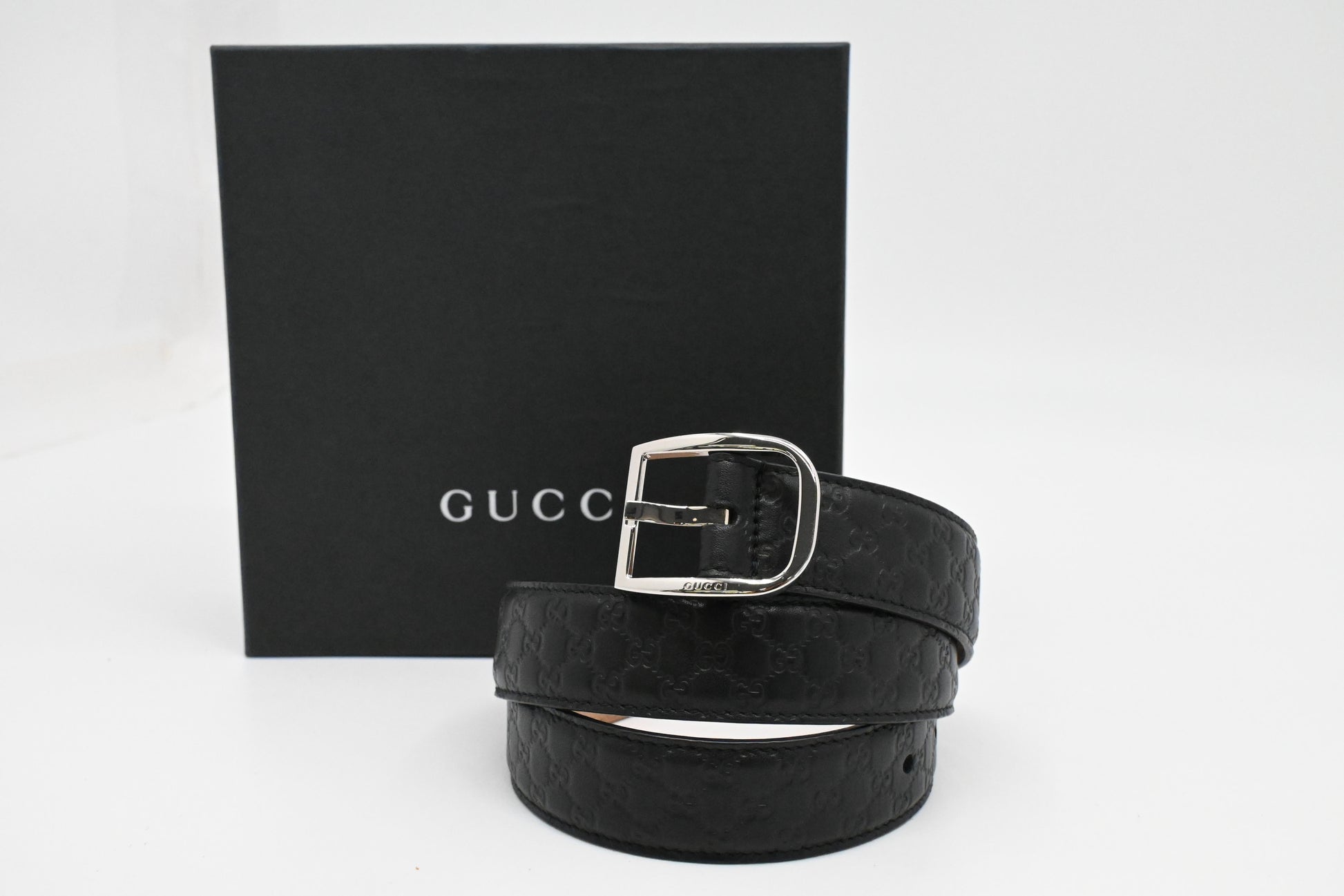 Gucci Microguccissima Leather Black Belt