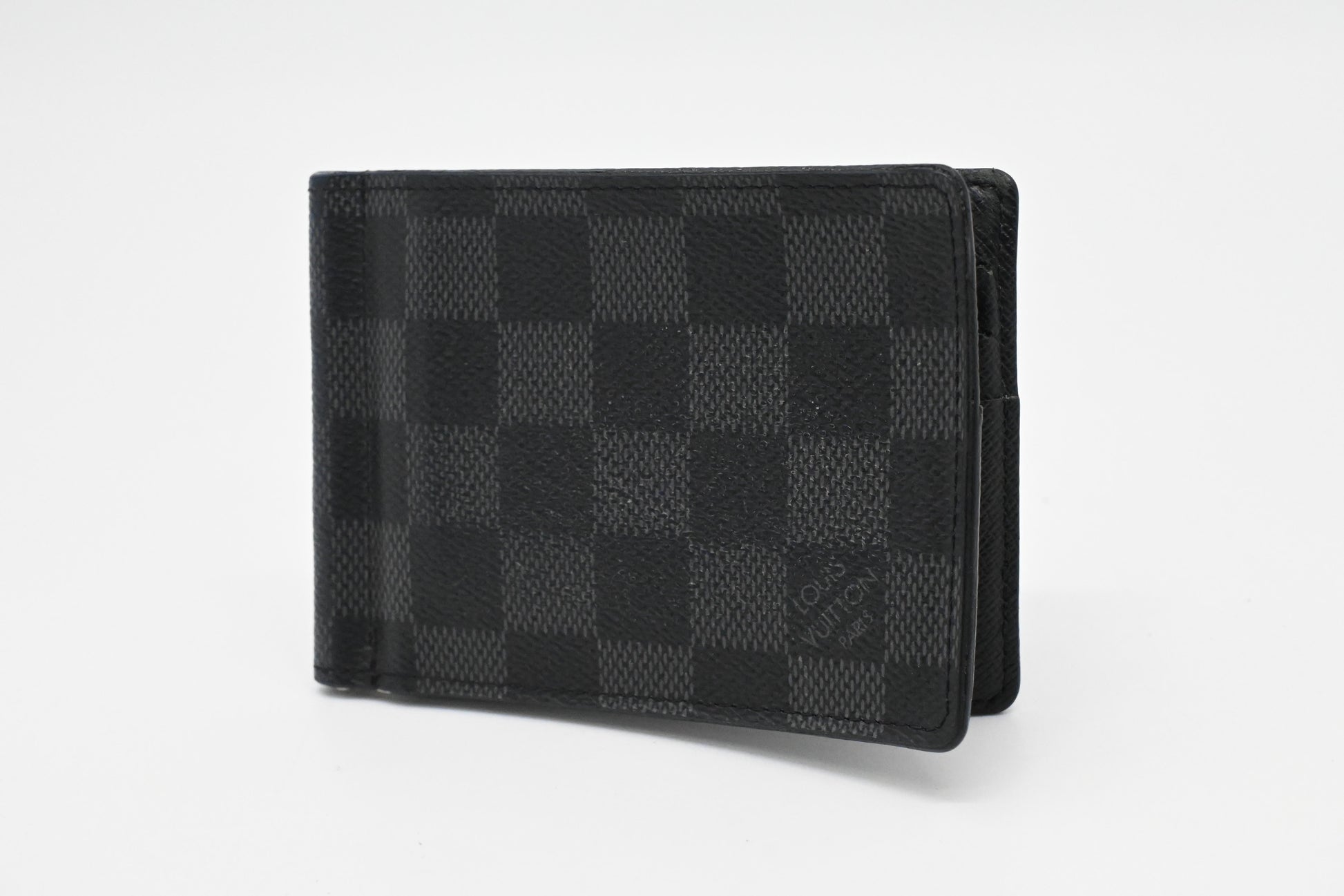 Louis Vuitton Money Clip Graphite Damier Canvas Wallet Case