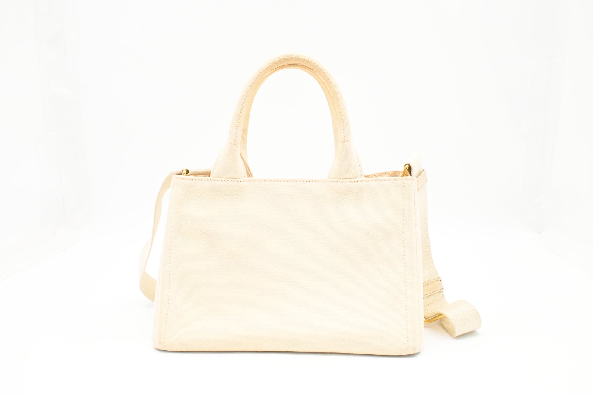 Prada Hawaiian Canapa In Handbag Canvas White Travel Bag