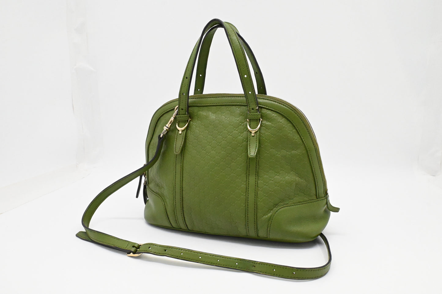 Gucci Dome Micro Guccissima Leather Green Shoulder Bag