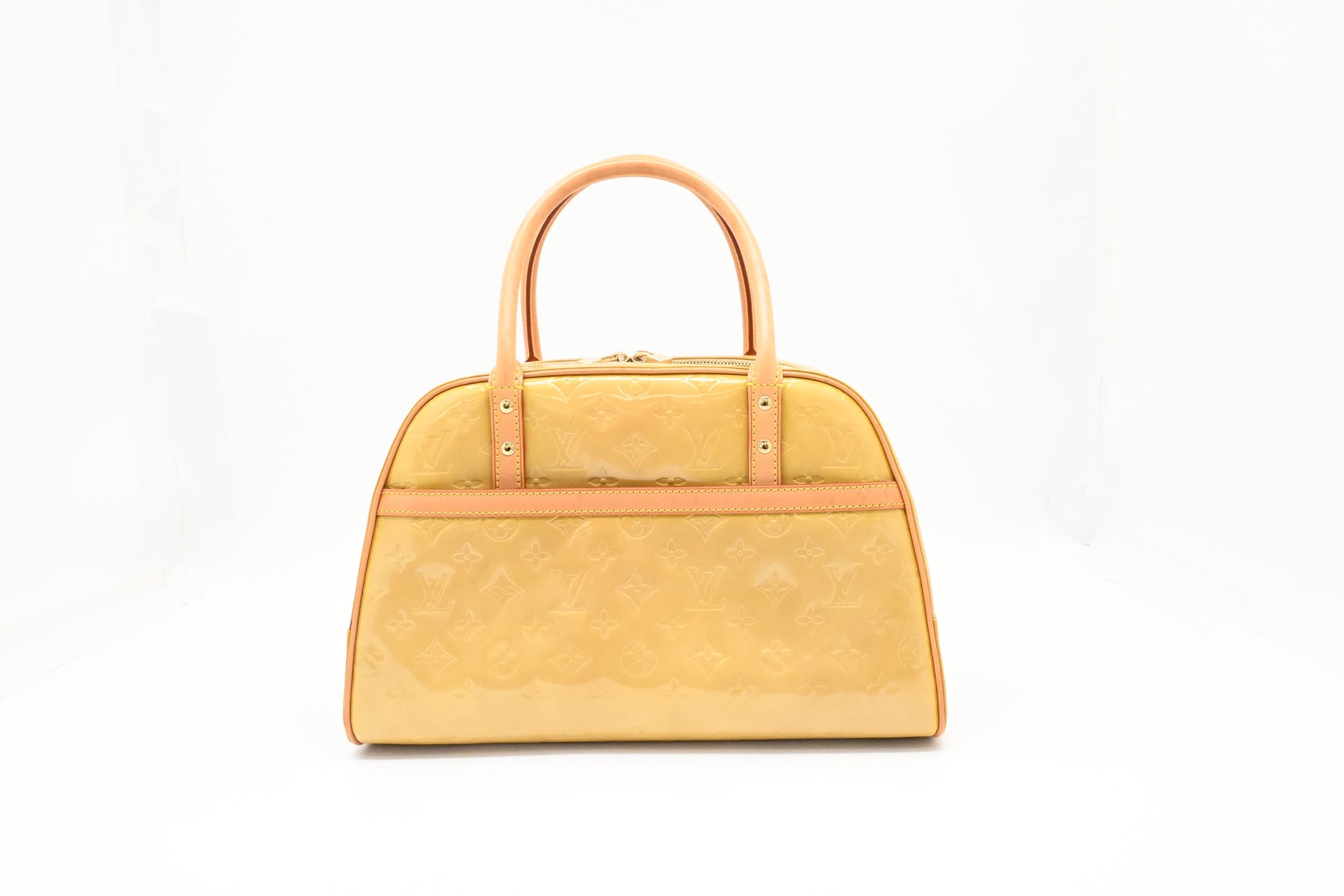 Louis Vuitton Thompkins Square Yellow Leather Vernis Handbag