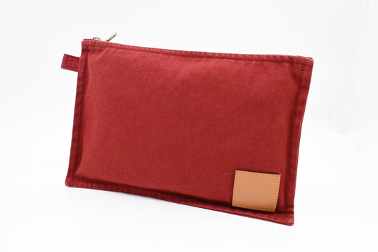 Hermes L'Échappée Belle Pouch In Handbag Canvas Red Travel Bag