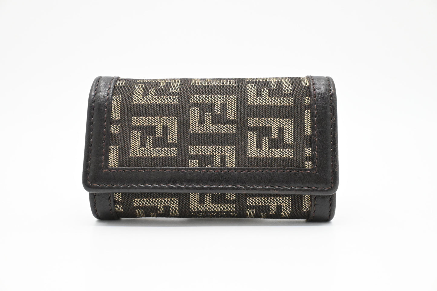 Fendi Key Case In Zucca Handbag Canvas Travel Bag In Zucca Canvas