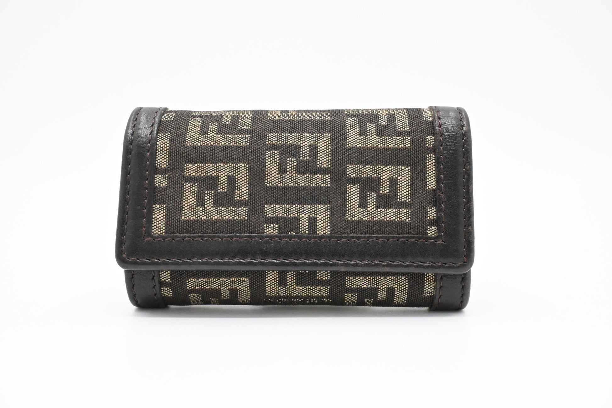 Fendi Key Case In Zucca Handbag Canvas Travel Bag In Zucca Canvas