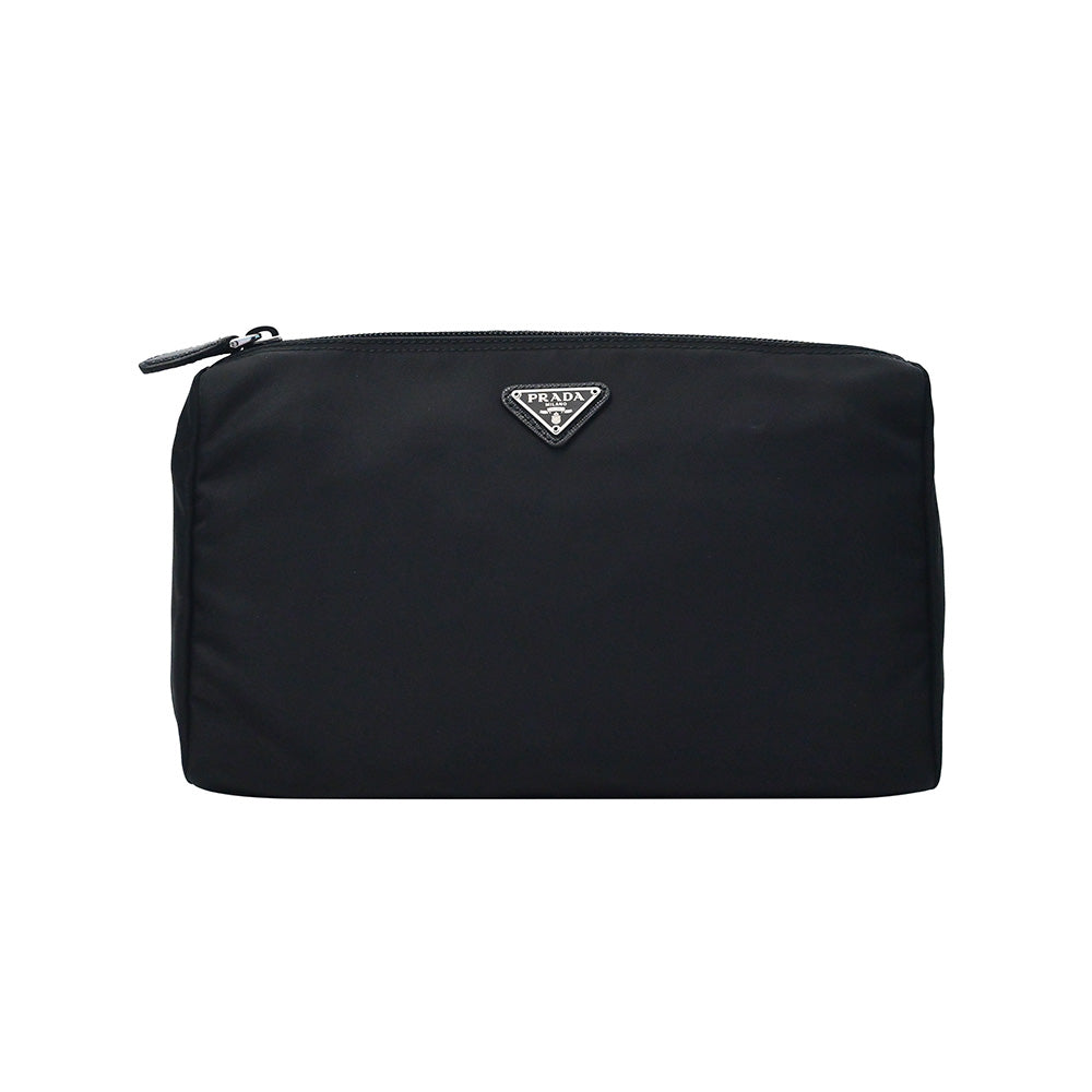 Prada Handbag Nero Tessuto Cosmetic Pouch Large