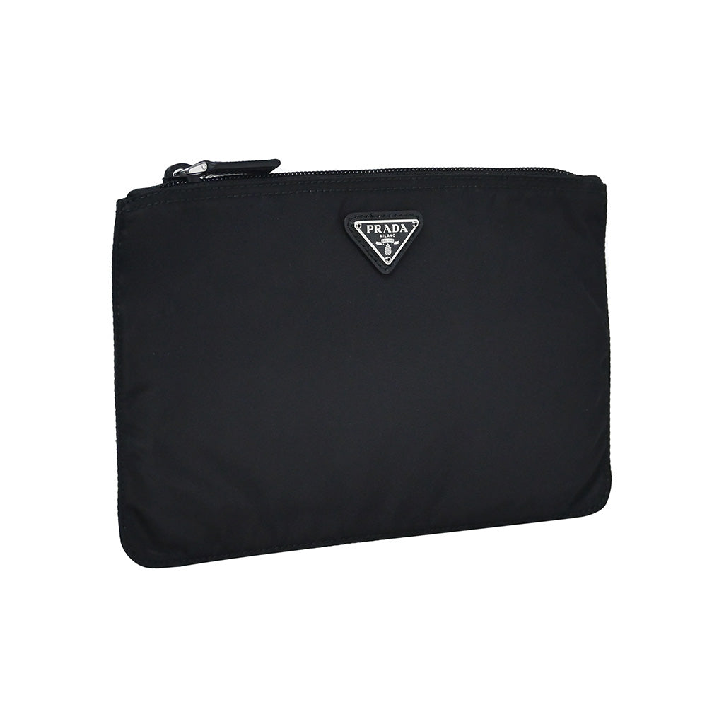 Prada Handbag Nero Tessuto Flat Pouch Shoes