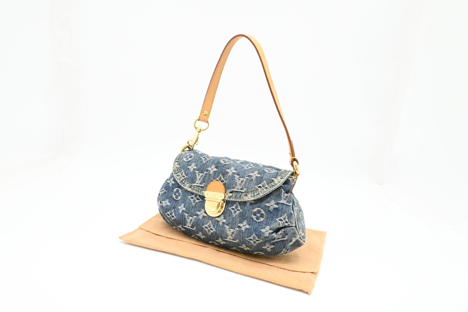 Louis Vuitton Pleaty Denim Monogram Mini Bag