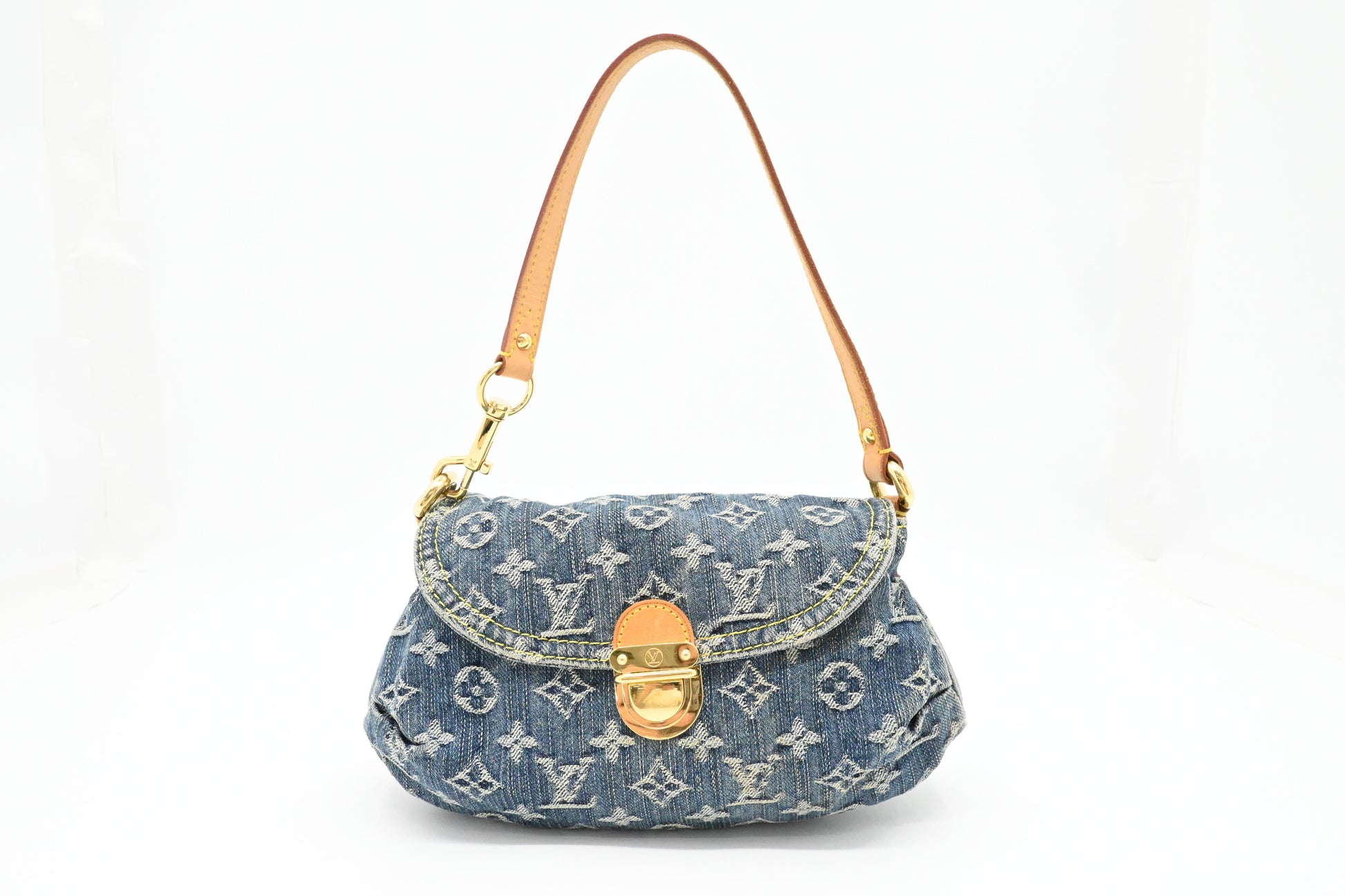 Louis Vuitton Pleaty Denim Monogram Mini Bag