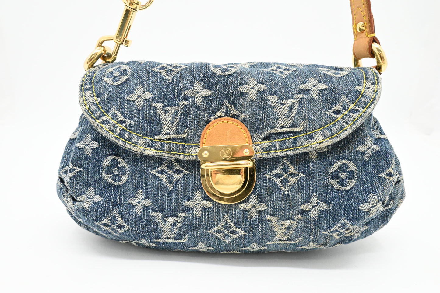 Louis Vuitton Pleaty Denim Monogram Mini Bag