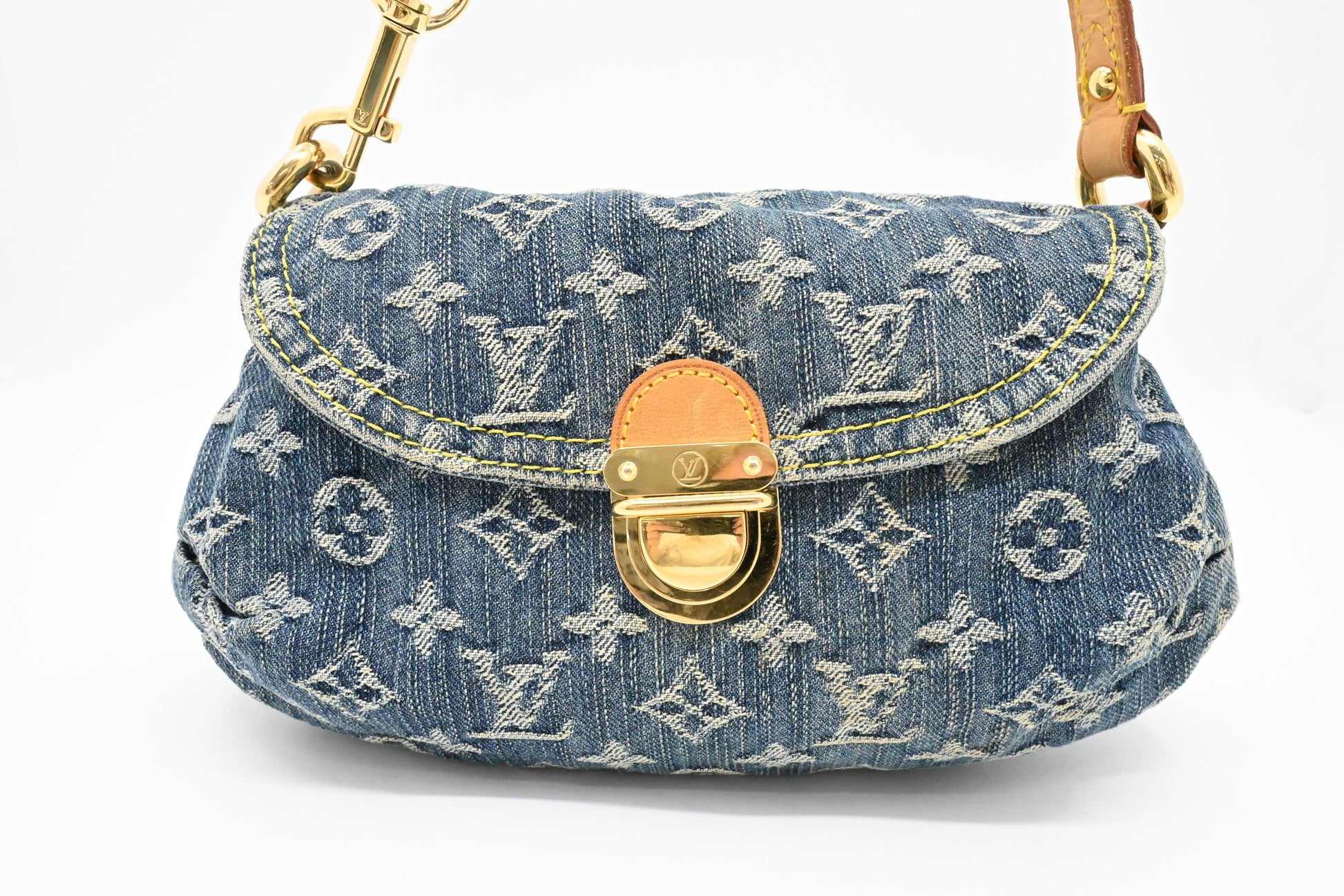 Louis Vuitton Pleaty Denim Monogram Mini Bag