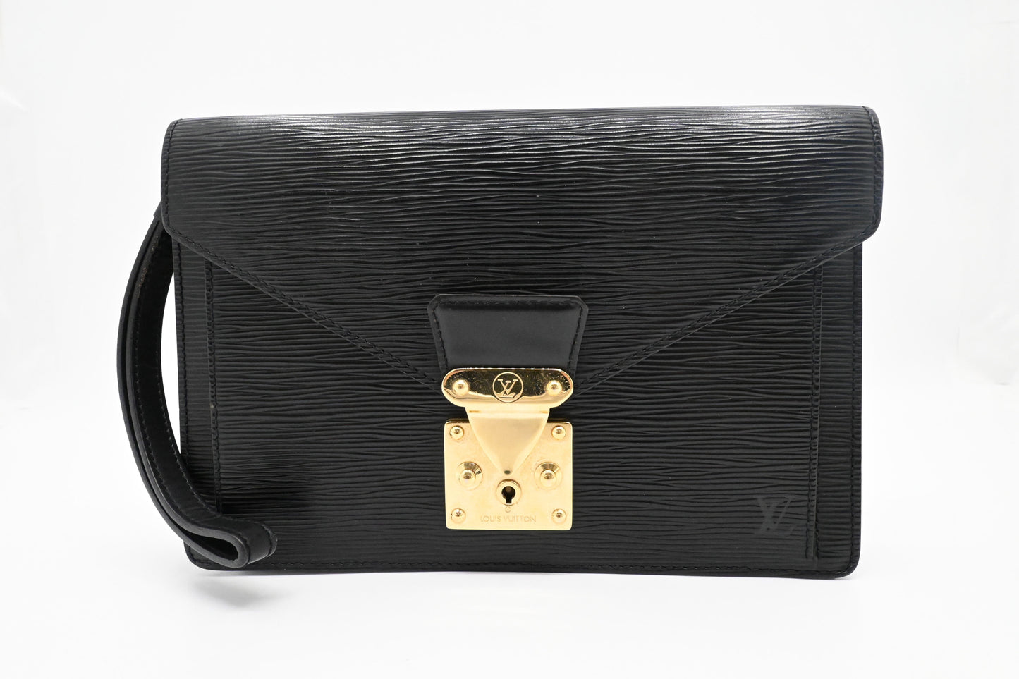 Louis Vuitton Sellier Dragonne Black Leather Epi Key Chain Epi Leather