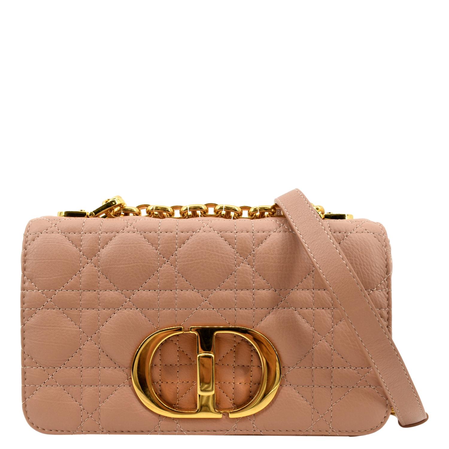 Dior Caro Cannage Calf Shoulder Bag Rose Des Leather Calf Leather