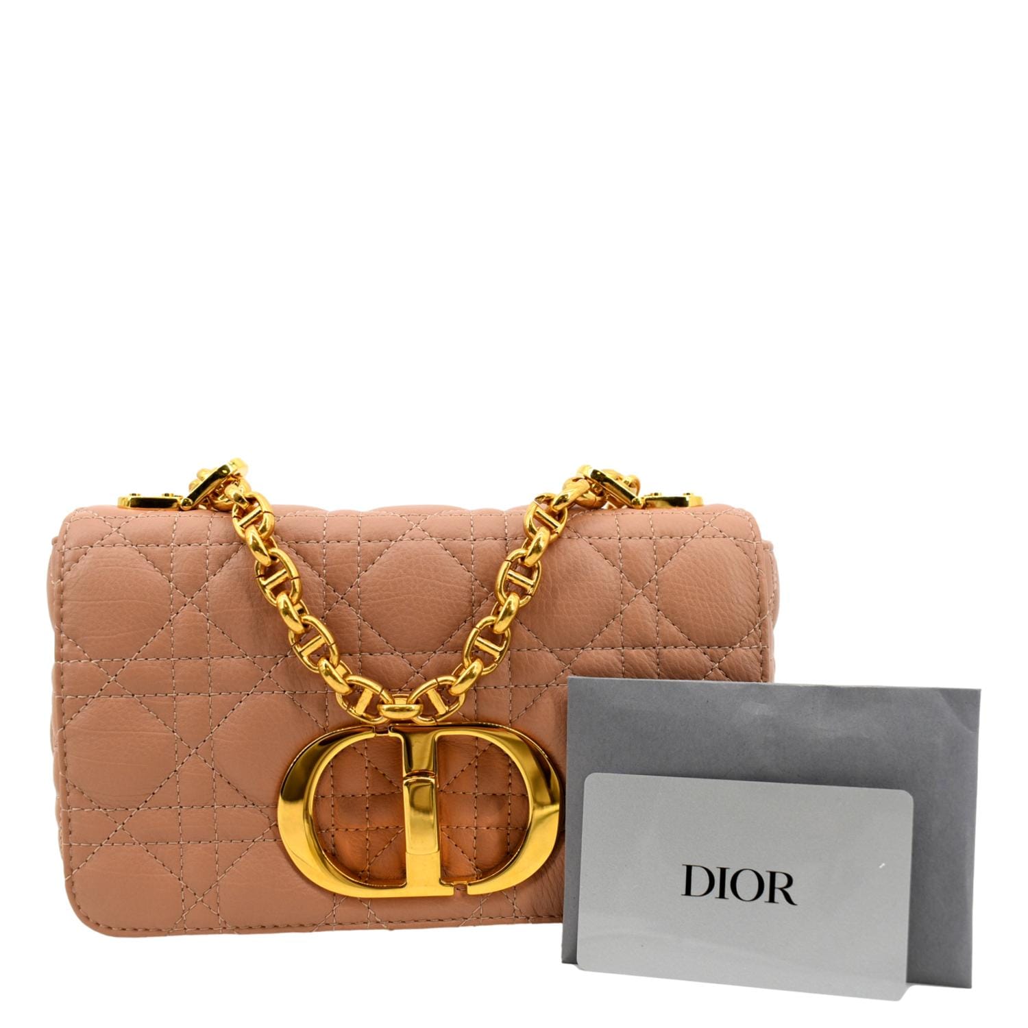 Dior Caro Cannage Calf Shoulder Bag Rose Des Leather