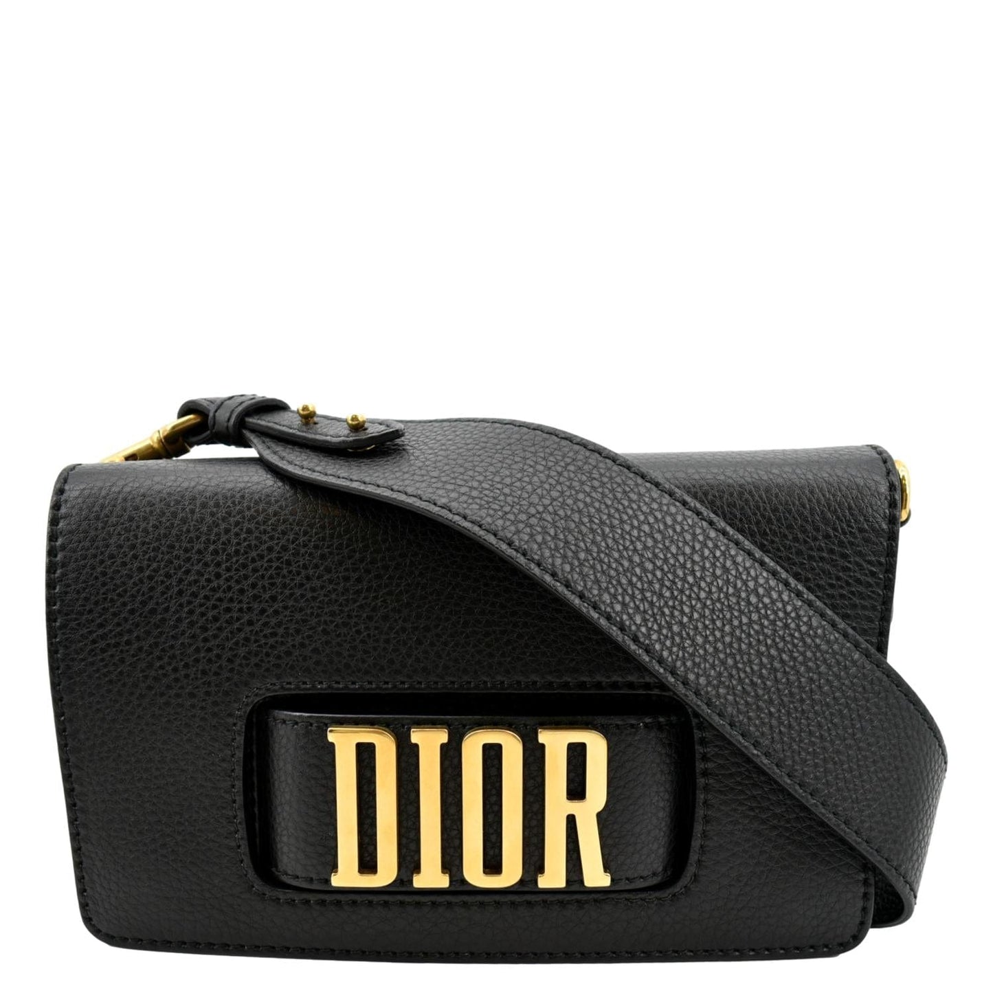 Dior Dio Evolution Grained Calfskin Shoulder Bag Black Flap