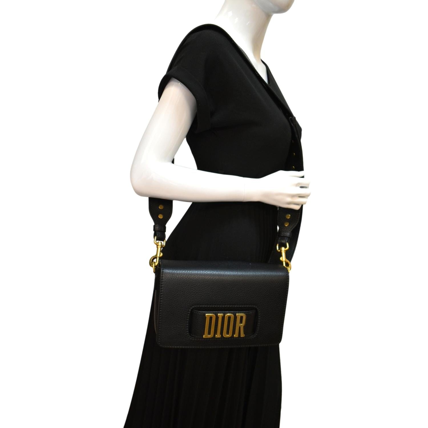 Dior Dio(R)Evolution Grained Calfskin Shoulder Bag Black Flap