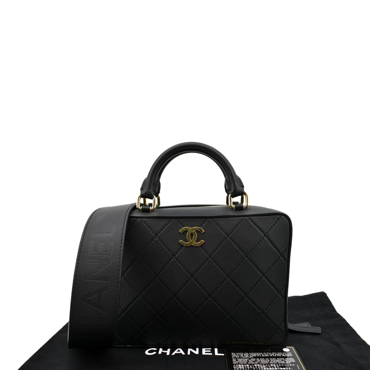 Chanel Vanity - sold Leather Black Travel Bag
