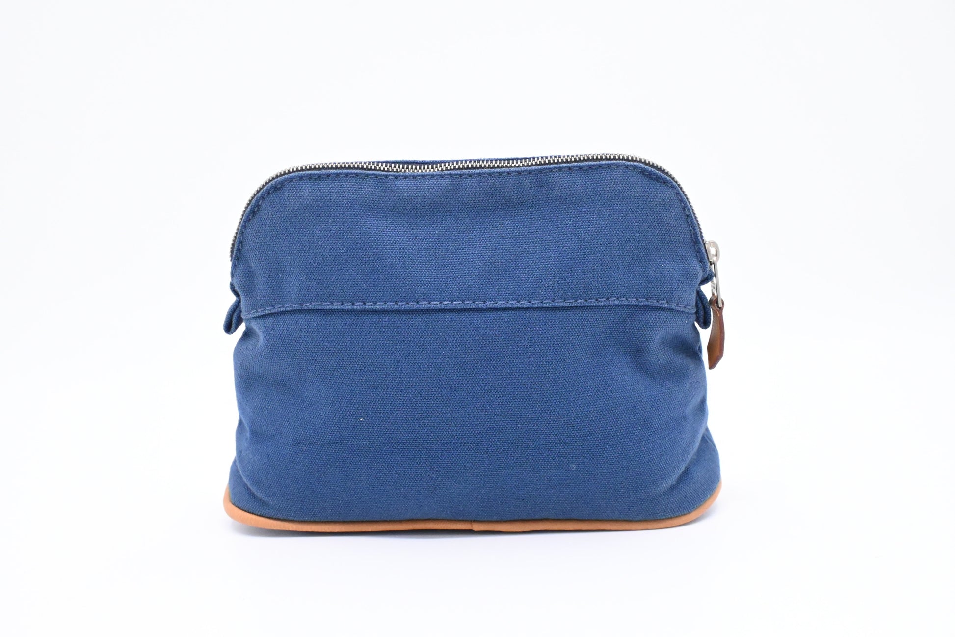 Hermes Bolide Pouch In Handbag Canvas Blue Travel Bag