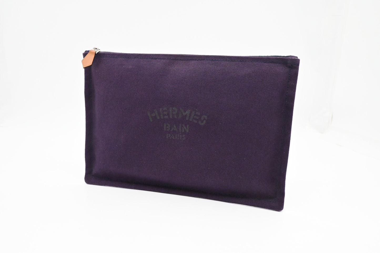 Hermes Bain Yachting Pouch In Purple Handbag Canvas Large Travel Bag