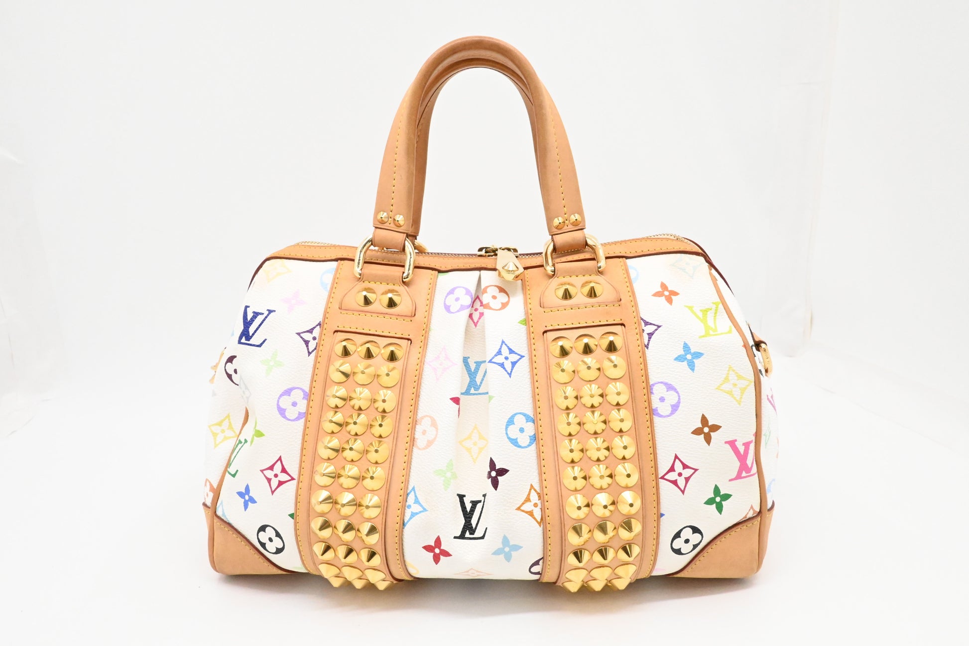 Louis Vuitton Courtney MM Monogram Canvas White Multicolor Handbag