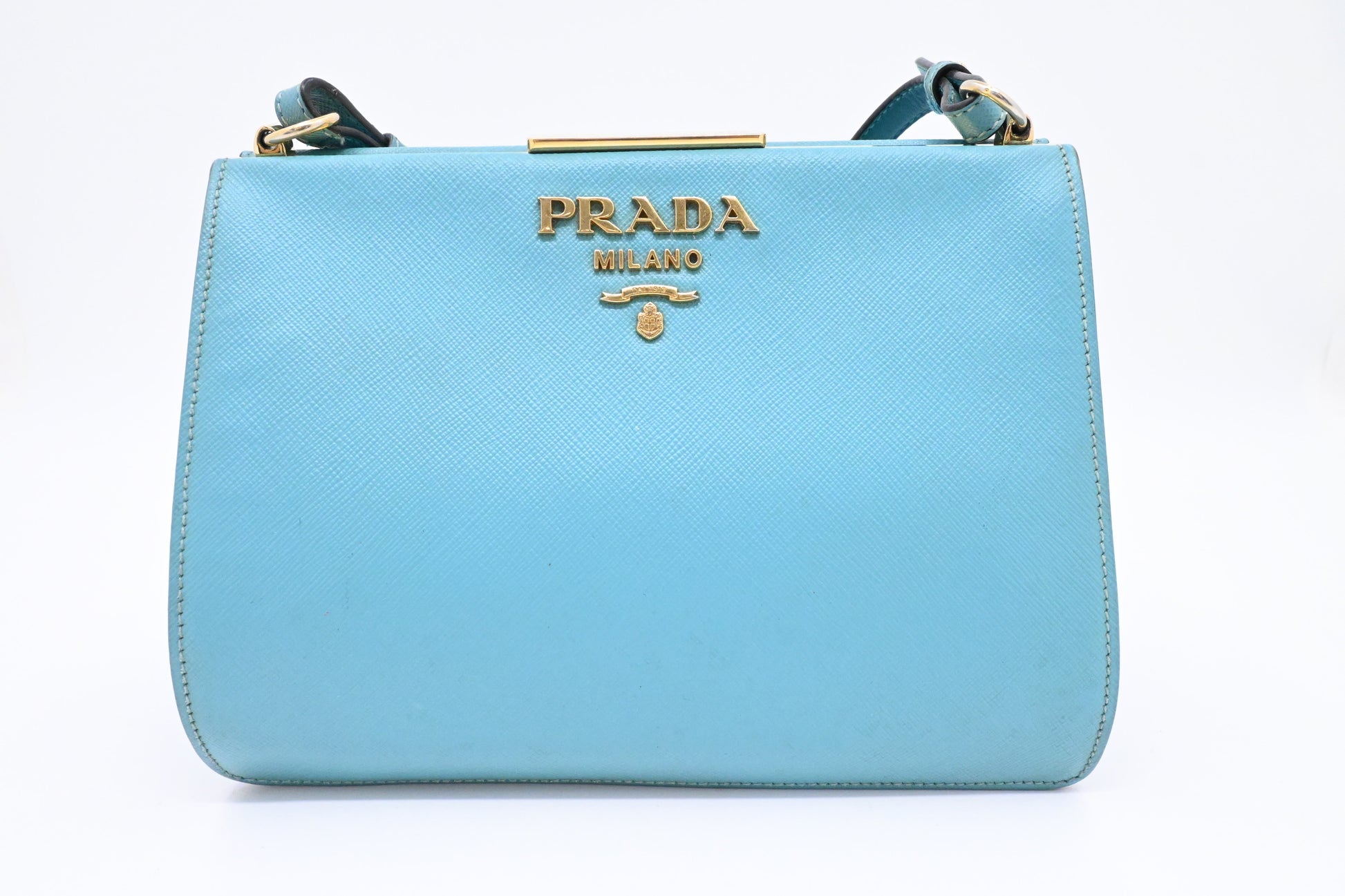 Prada Crossbody Bag In Saffiano Leather Blue