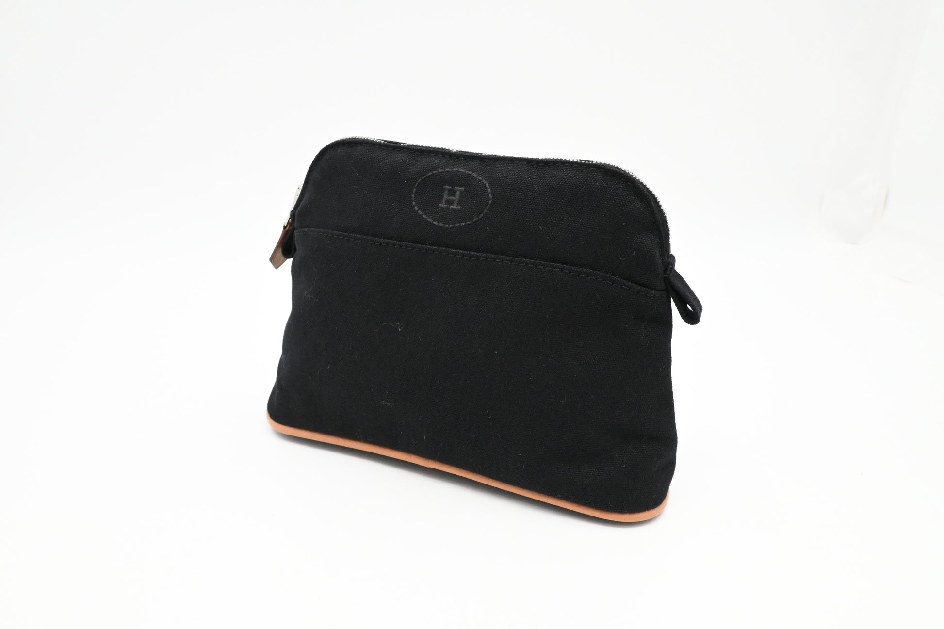 Hermes Bolide Pouch In Handbag Canvas Black Travel Bag