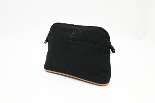 Hermes Bolide Pouch In Handbag Canvas Black Travel Bag