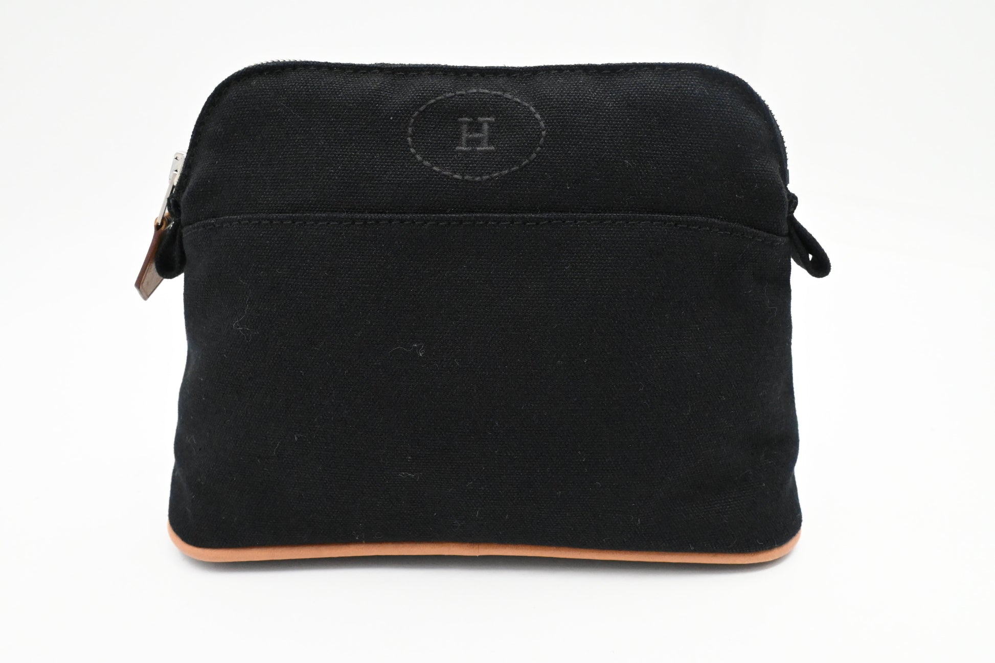 Hermes Bolide Pouch In Handbag Canvas Black Travel Bag