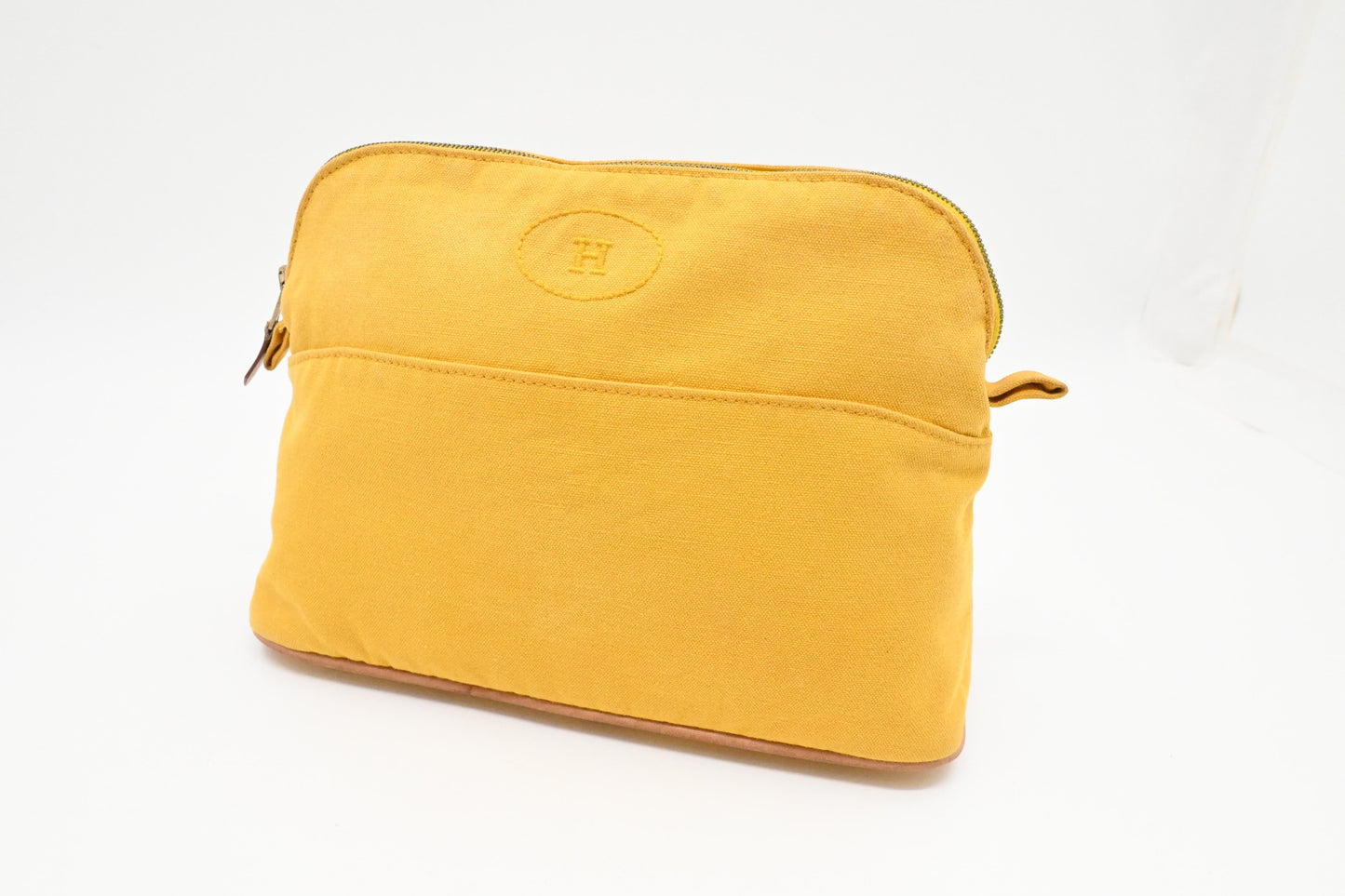 Hermes Bolide Pouch In Yellow Handbag Canvas Travel Bag