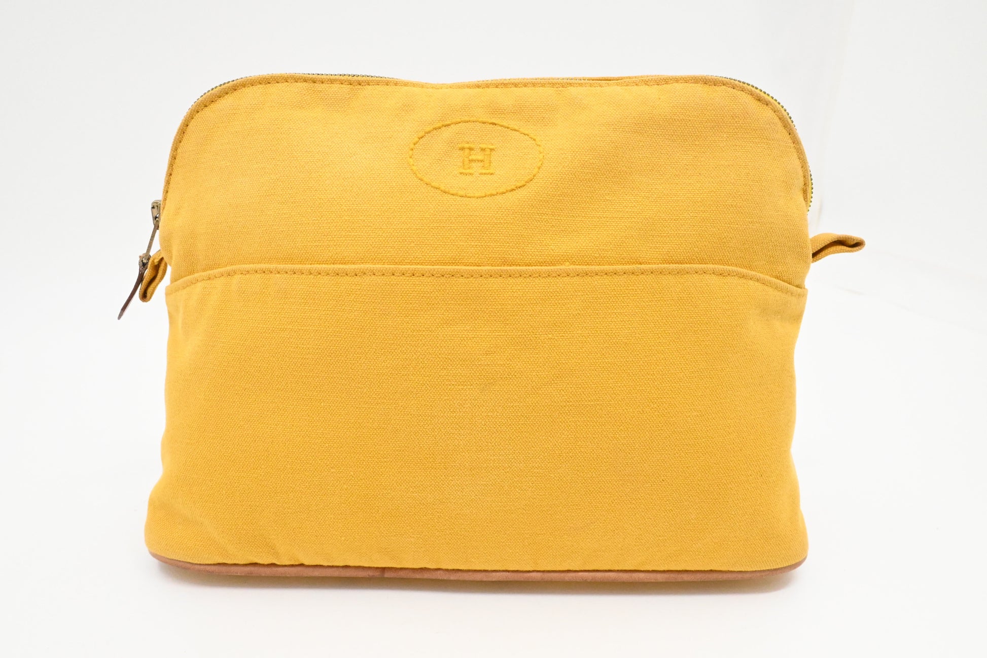 Hermes Bolide Pouch In Yellow Handbag Canvas Travel Bag