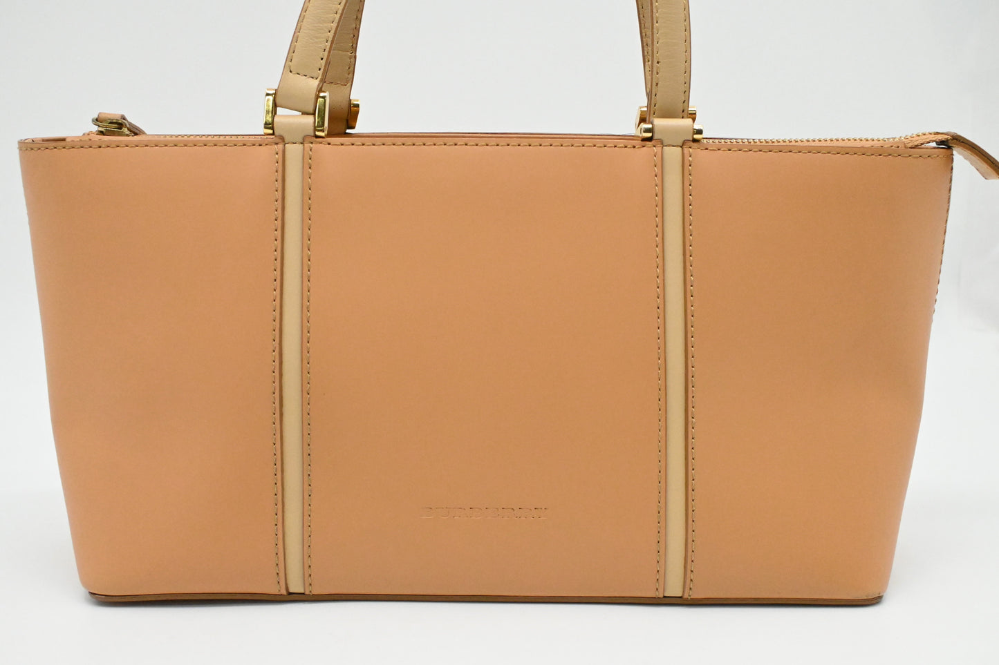 Burberry Handbag In Leather Beige Travel Bag