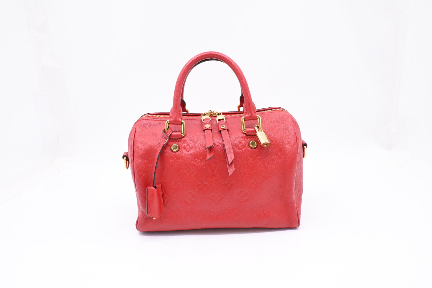 Louis Vuitton Speedy 25 Bandouliere Red Leather Empreinte Handbag