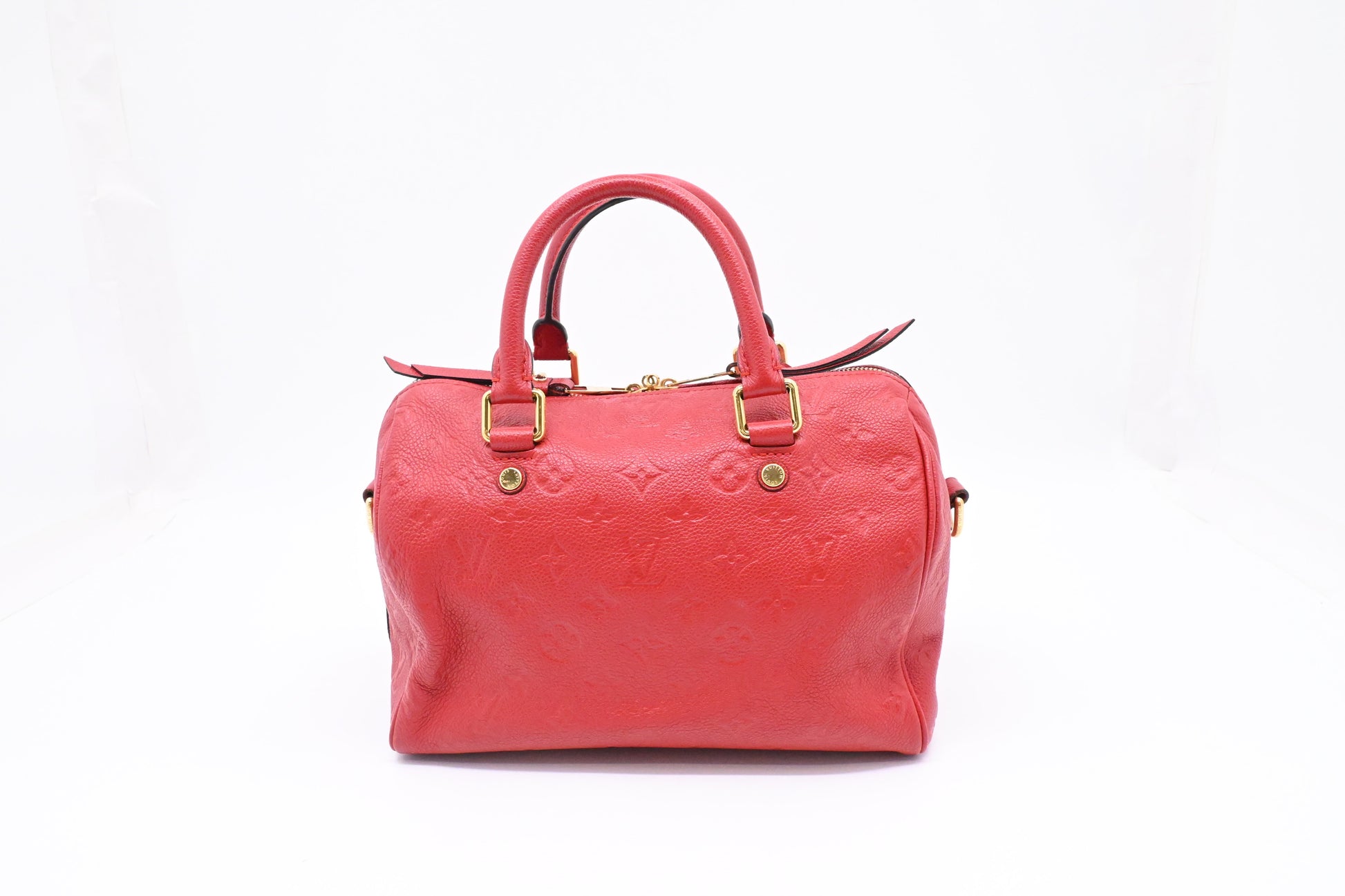 Louis Vuitton Speedy 25 Bandouliere Red Leather Empreinte Handbag