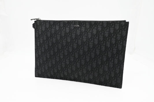 Dior Clutch In Oblique Handbag Canvas Black Clutch Bag