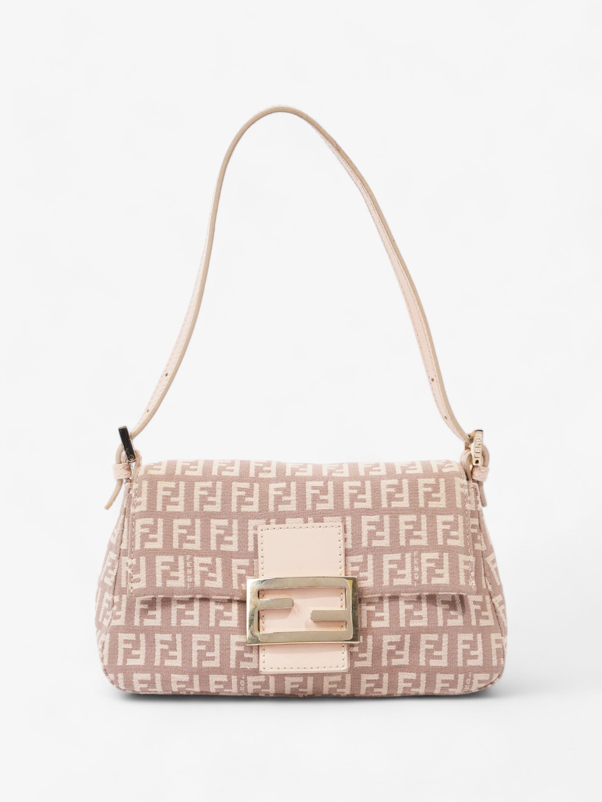 Fendi Mamma Baguette Shoulder Bag Canvas Pink