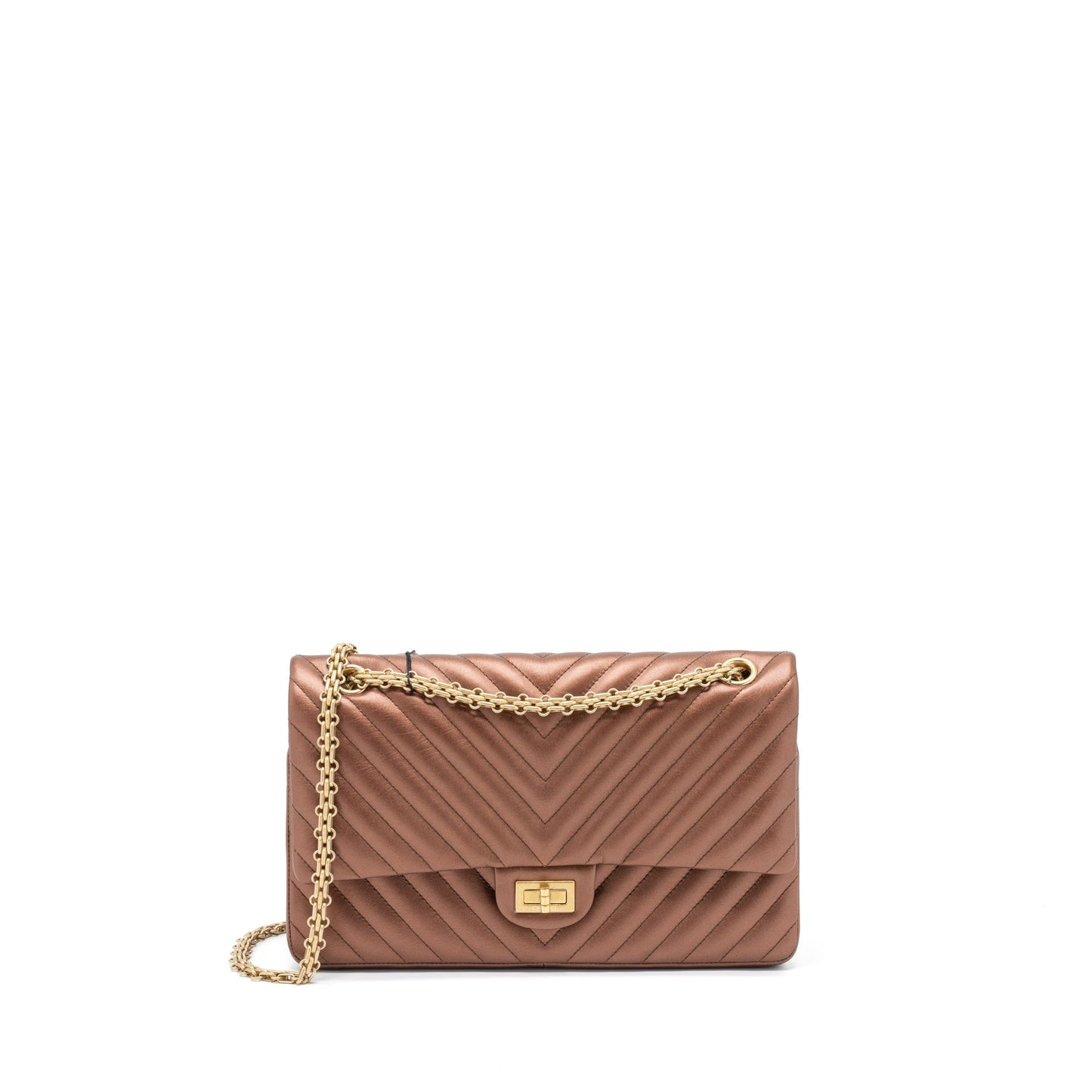 Chanel 2.55 226 Reissue Flap Chevron Aged Gold Shoulder Bag