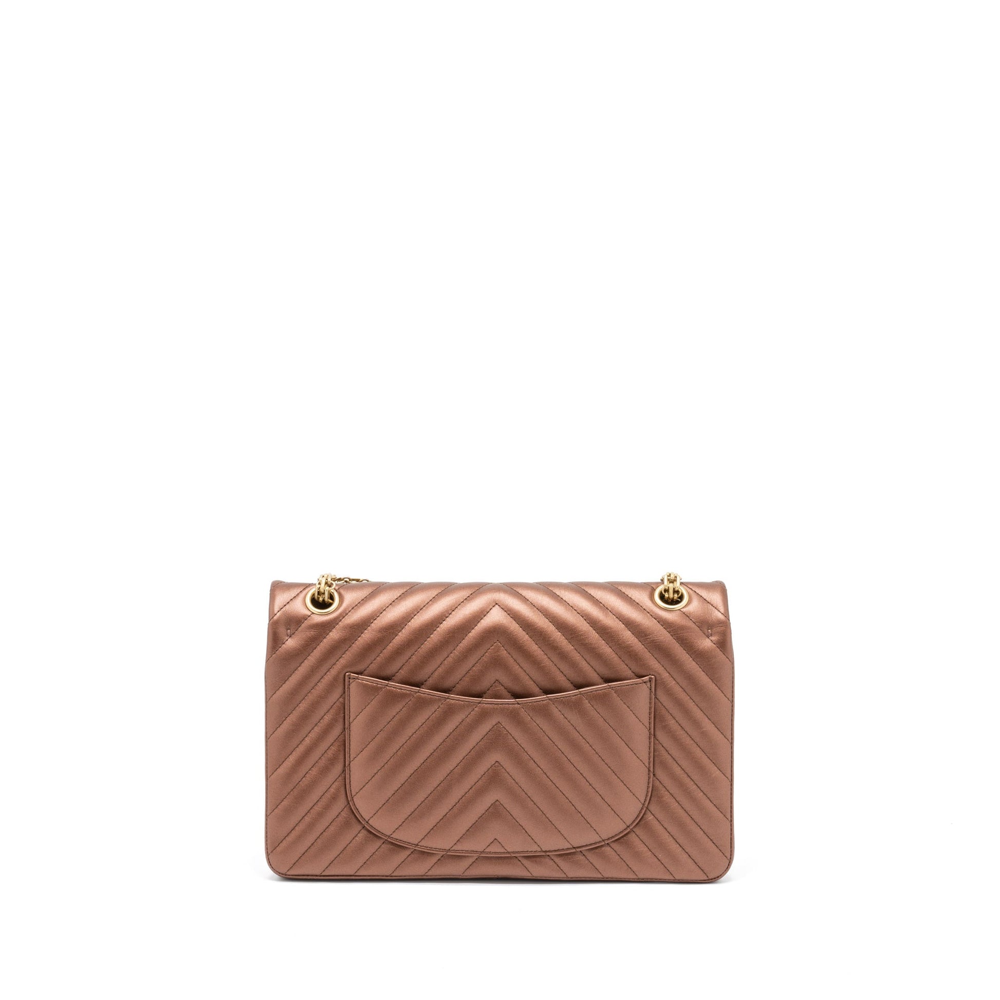 Chanel 2.55 226 Reissue Flap Chevron Aged Gold Shoulder Bag