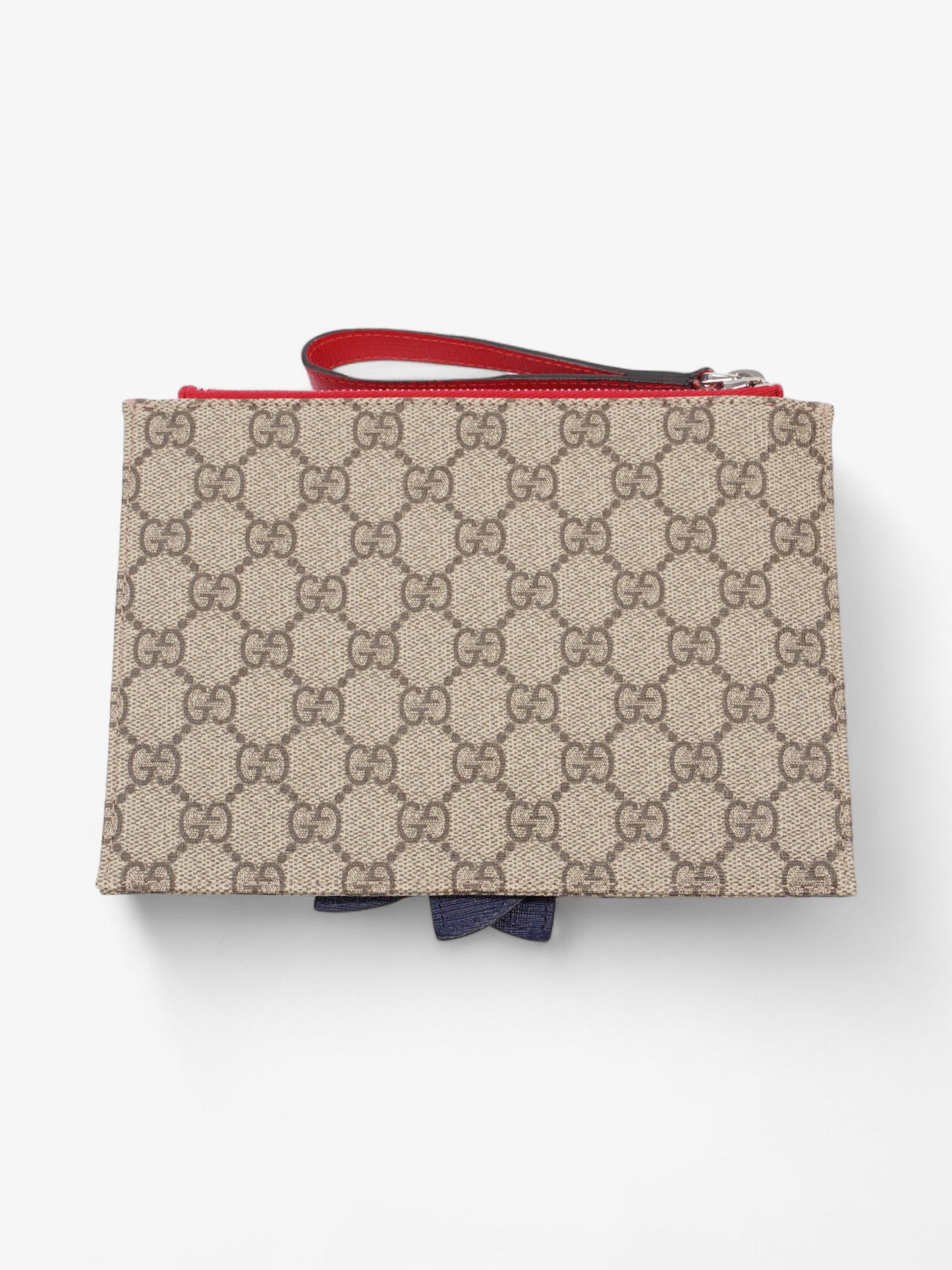 Gucci Bow Wristlet Supreme Coated Clutch Bag Canvas Blue