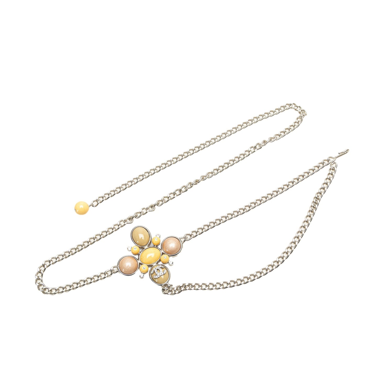Silver Chanel Silver CC Embellished Chain Belt