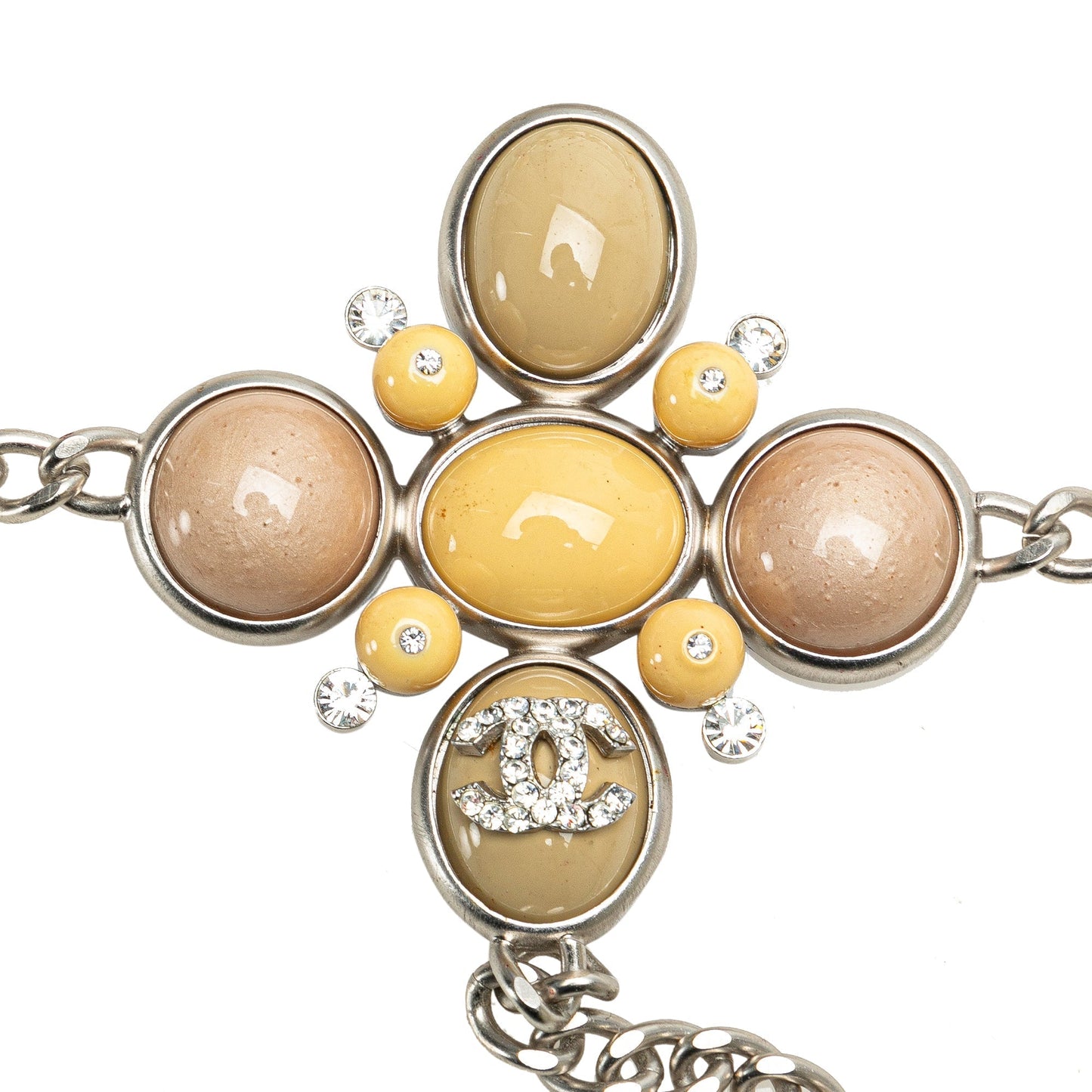 Silver Chanel Silver CC Embellished Chain Belt