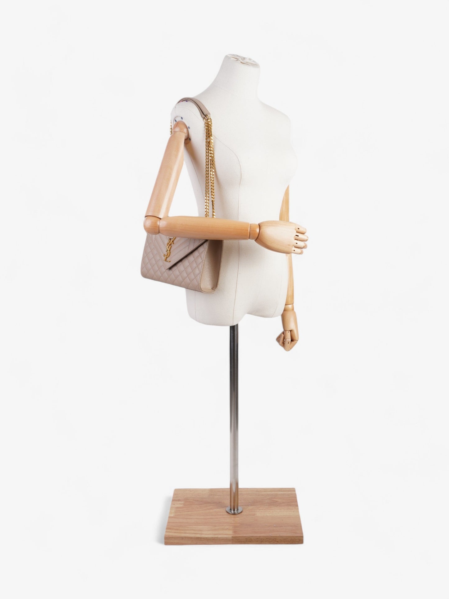 YSL Saint Laurent Envelope Shoulder Bag Leather Monogram Matelasse