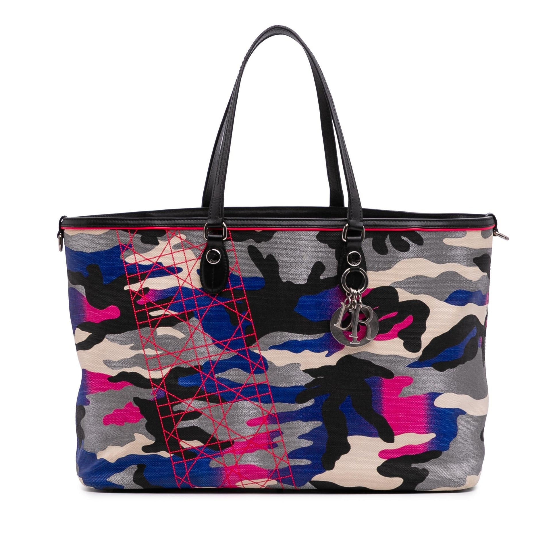 Dior Anselm Reyle Camoflage Tote Canvas Large Tote Bag