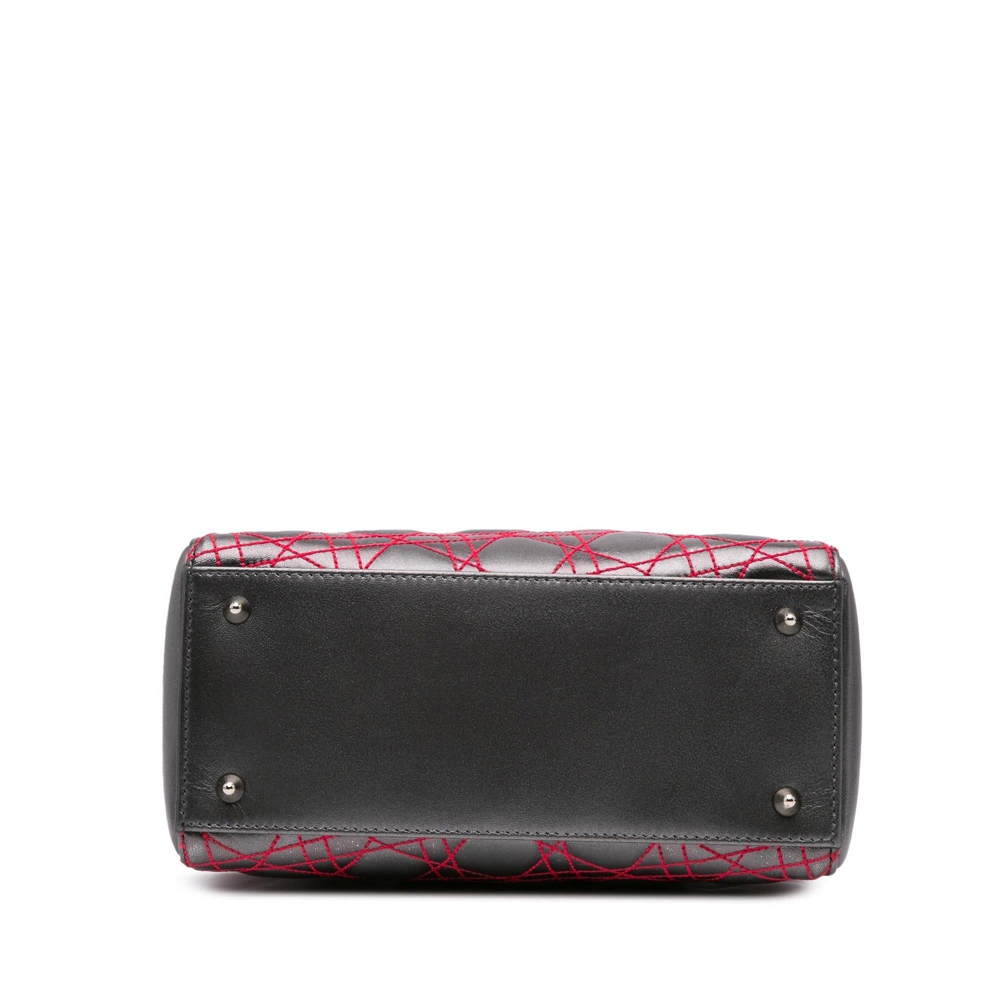 Dior Anselm Reyle Metallic Cannage Lady Satchel Bag Lambskin Medium Lady Dior 1