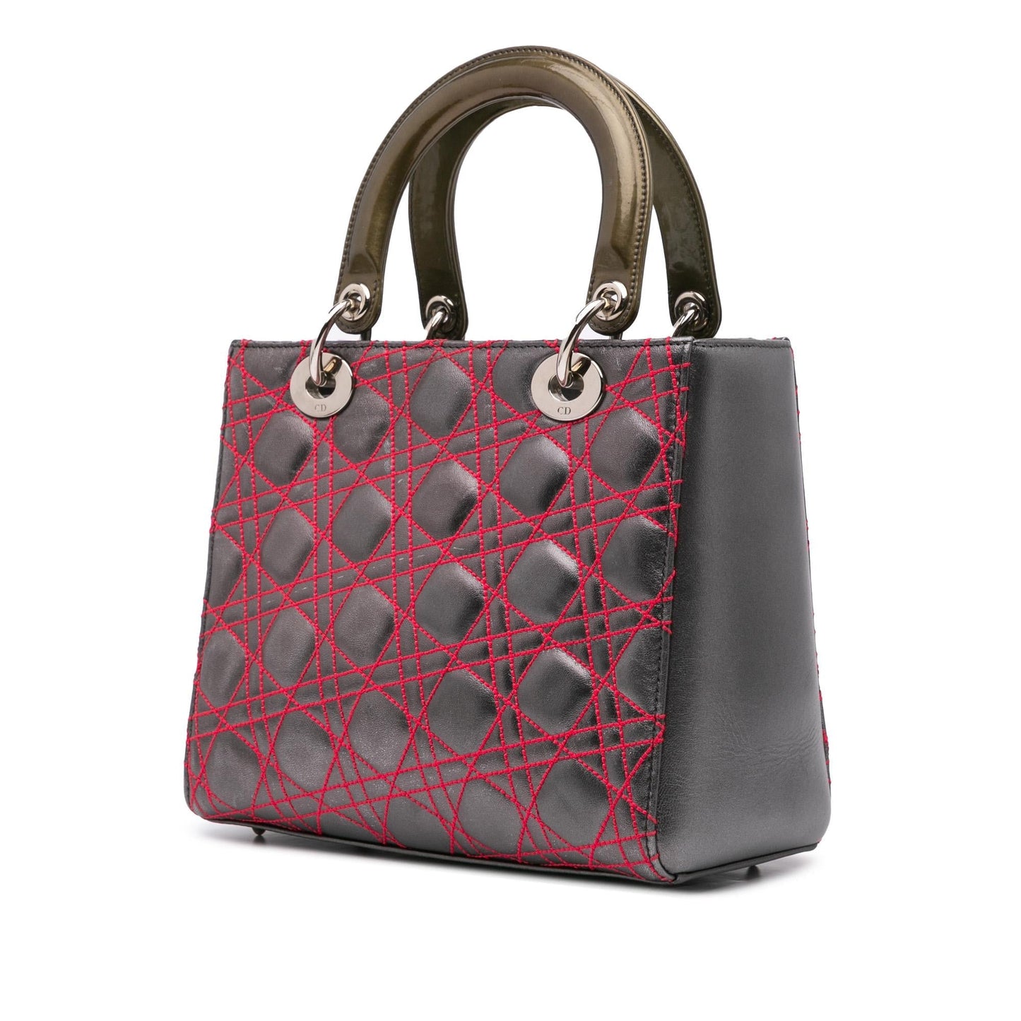 Dior Anselm Reyle Metallic Cannage Lady Satchel Bag Lambskin Medium Lady Dior 2