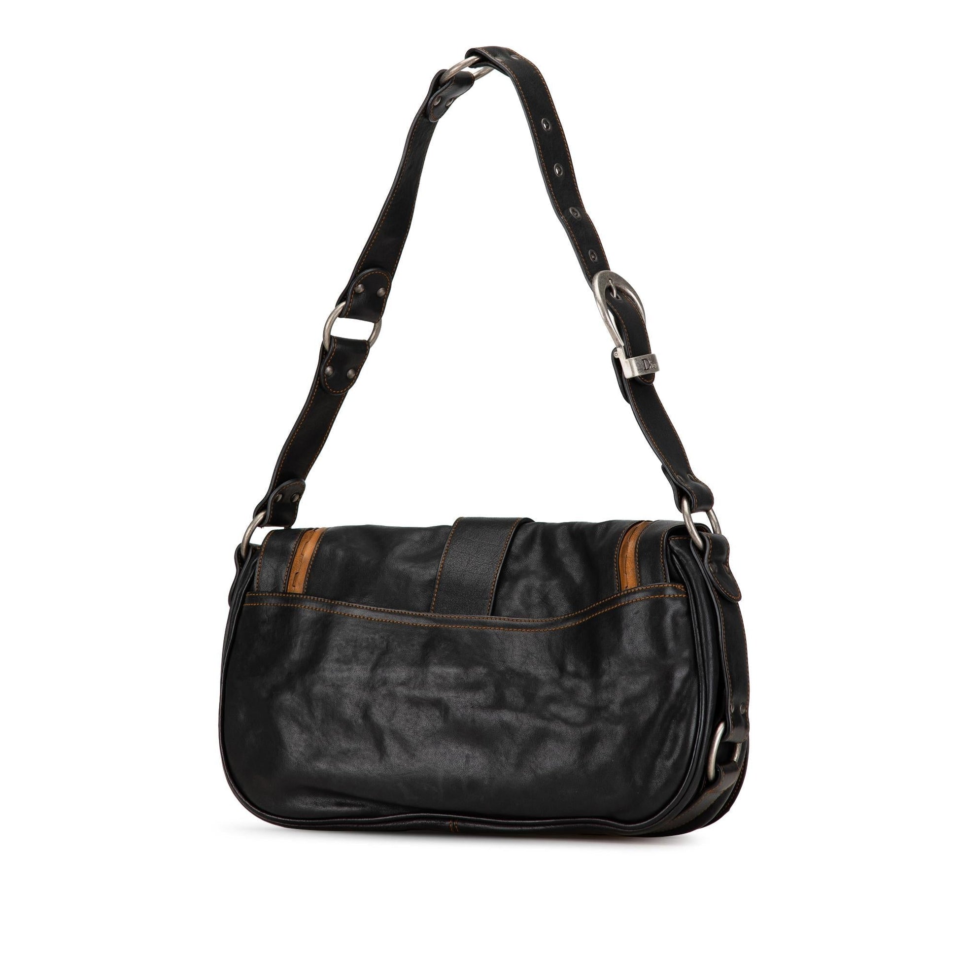 Dior Calfskin Gaucho Double Saddle Shoulder Bag Shg