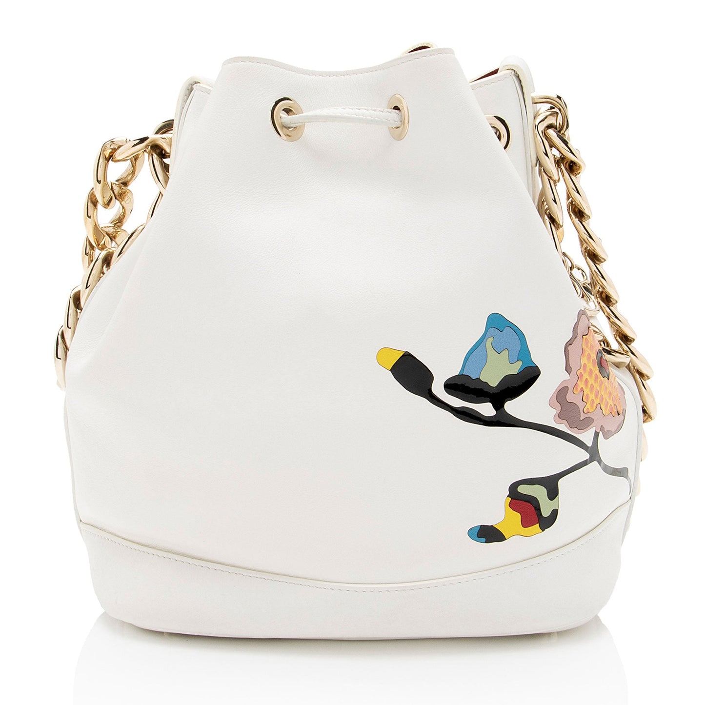 Dior Calfskin Snakeskin Paradise Bubble Bag Bucket Shoulder Bag