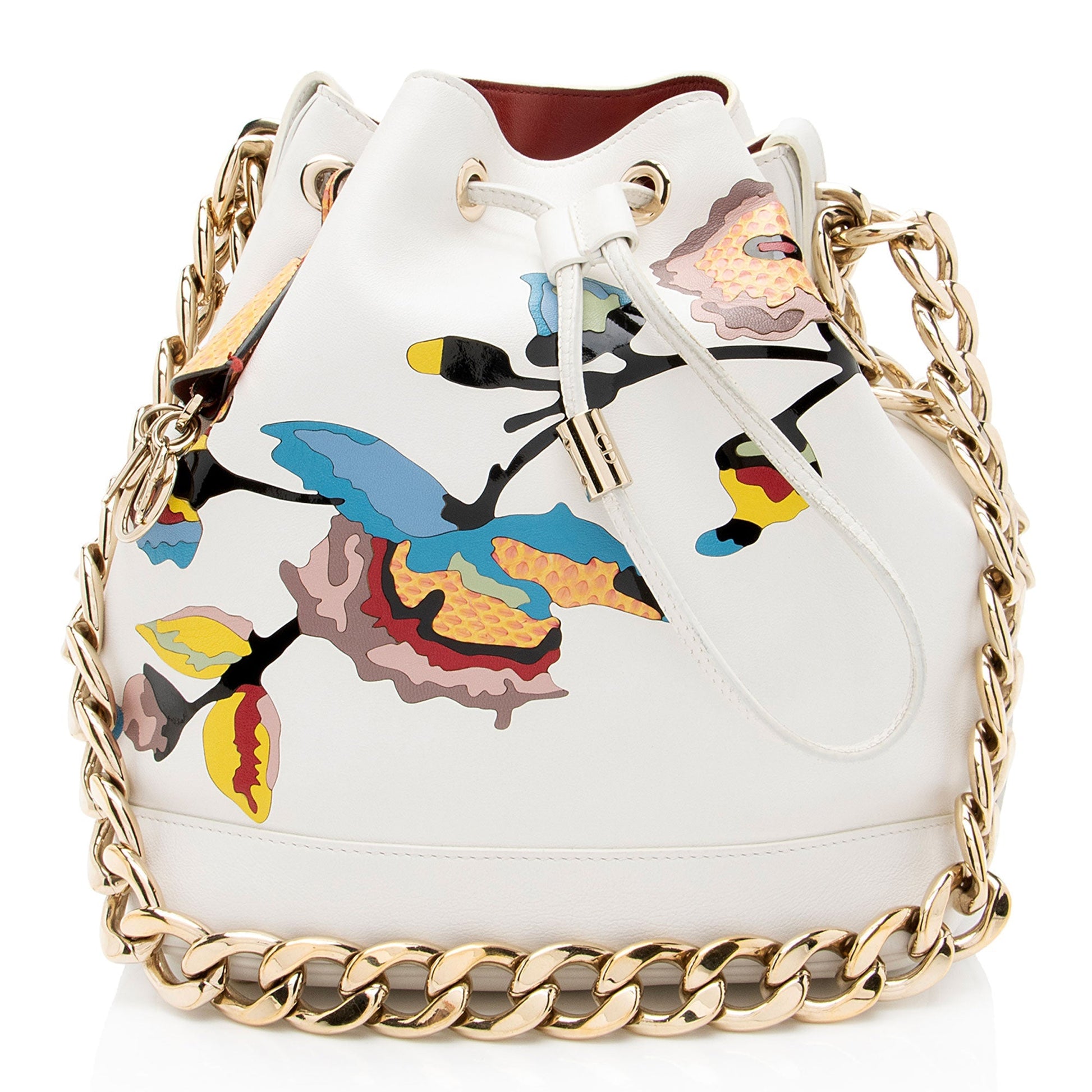 Dior Calfskin Snakeskin Paradise Bubble Bag Bucket Shoulder Bag